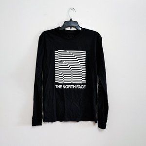 The North Face Mens Graphic Logo Long Sleeve T Shirt Size Small Black Crew